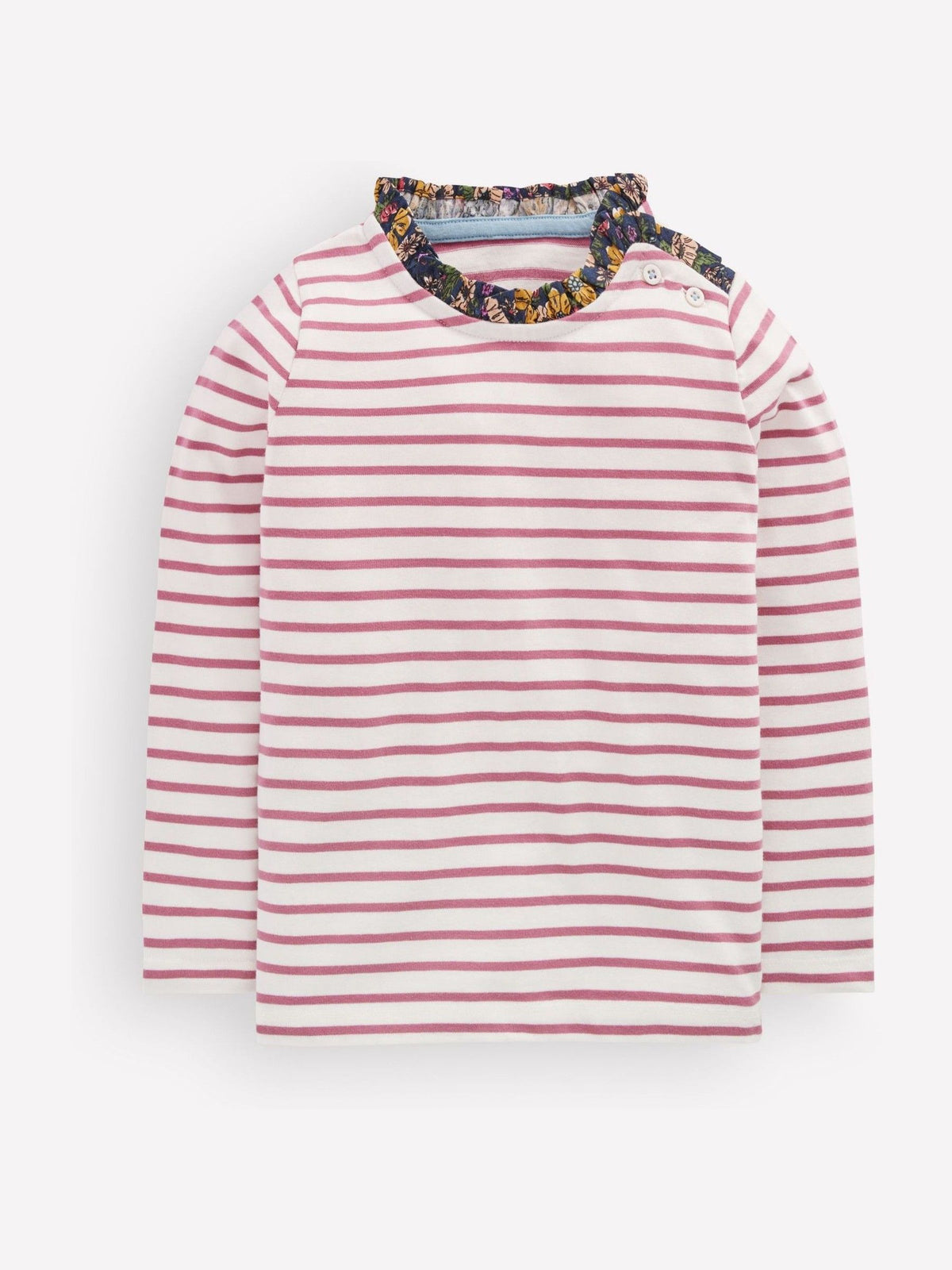 Dsiney Kidz - Boden Pink Frill Neck Breton T-Shirt image 1