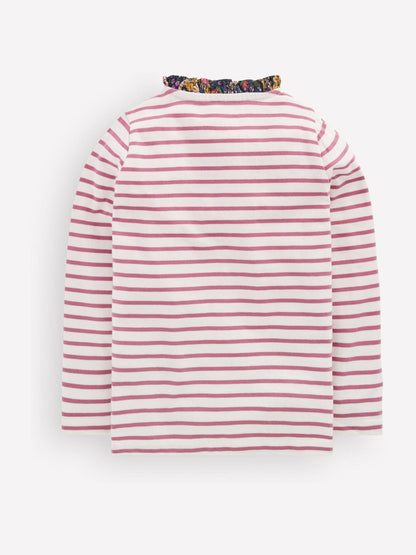 Dsiney Kidz - Boden Pink Frill Neck Breton T-Shirt image 2