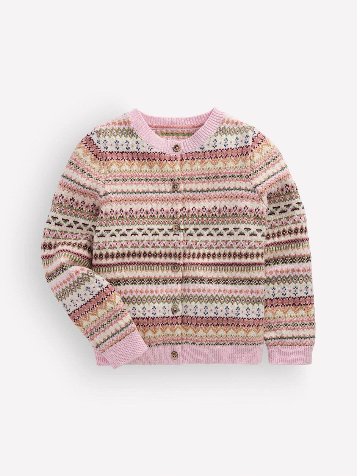 Dsiney Kidz - Boden Pink Edie Fair Isle Cardigan image 1