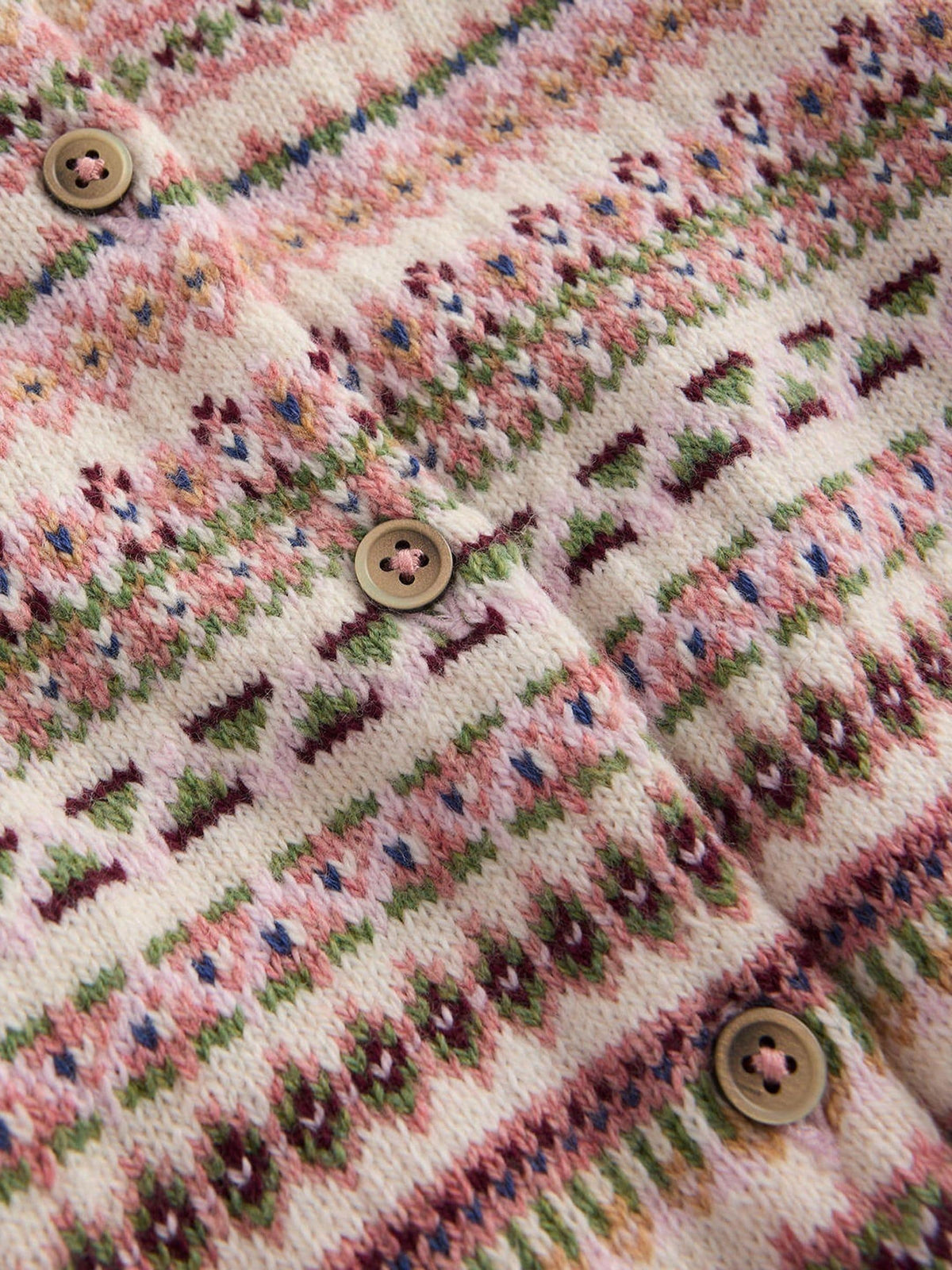 Dsiney Kidz - Boden Pink Edie Fair Isle Cardigan image 3