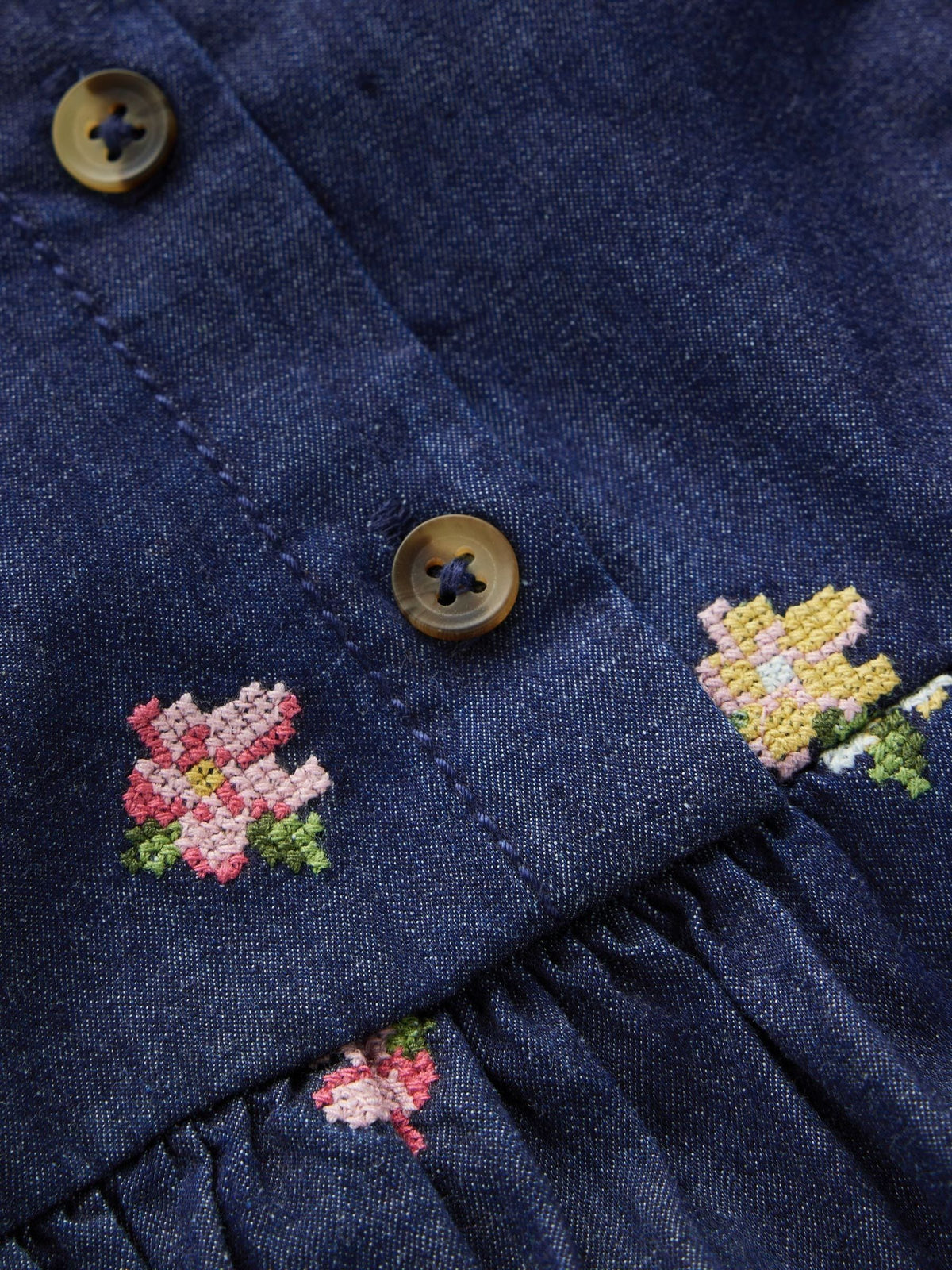 Dsiney Kidz - Boden Blue Winnie Frill Trim Shirt Dress image 3