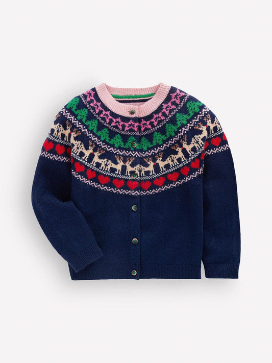 Boden Blue Edie Fair Isle Cardigan - image 1