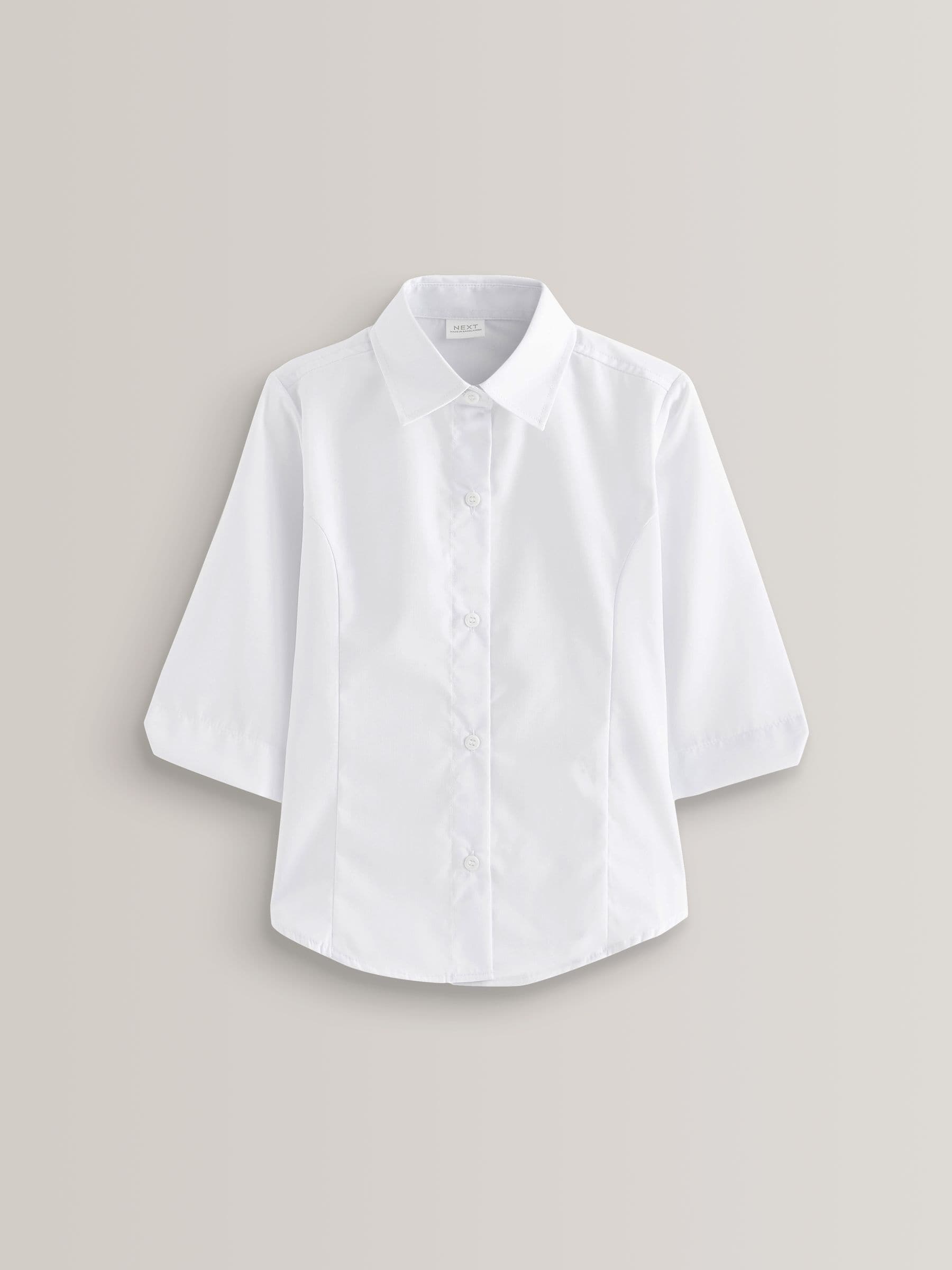 Dsiney Kidz - White Regular Fit Girls 2 Pack Three Quarter Sleeve School Blouses (3-17yrs) image 2