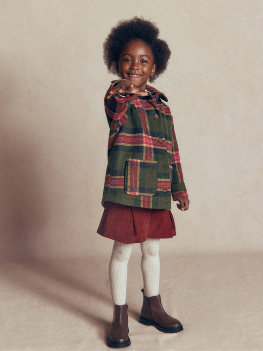 Dsiney Kidz - Boden Green Wool Check Coat image 1