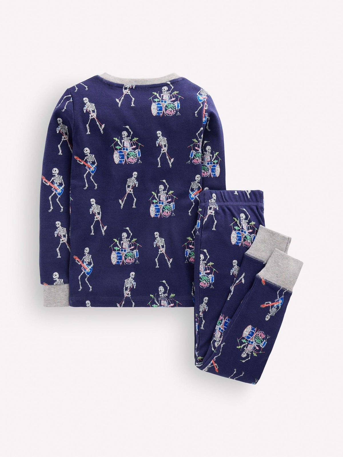 Boden Blue Skeleton Halloween Snug Glow-In-The-Dark Long Pyjamas - image 2