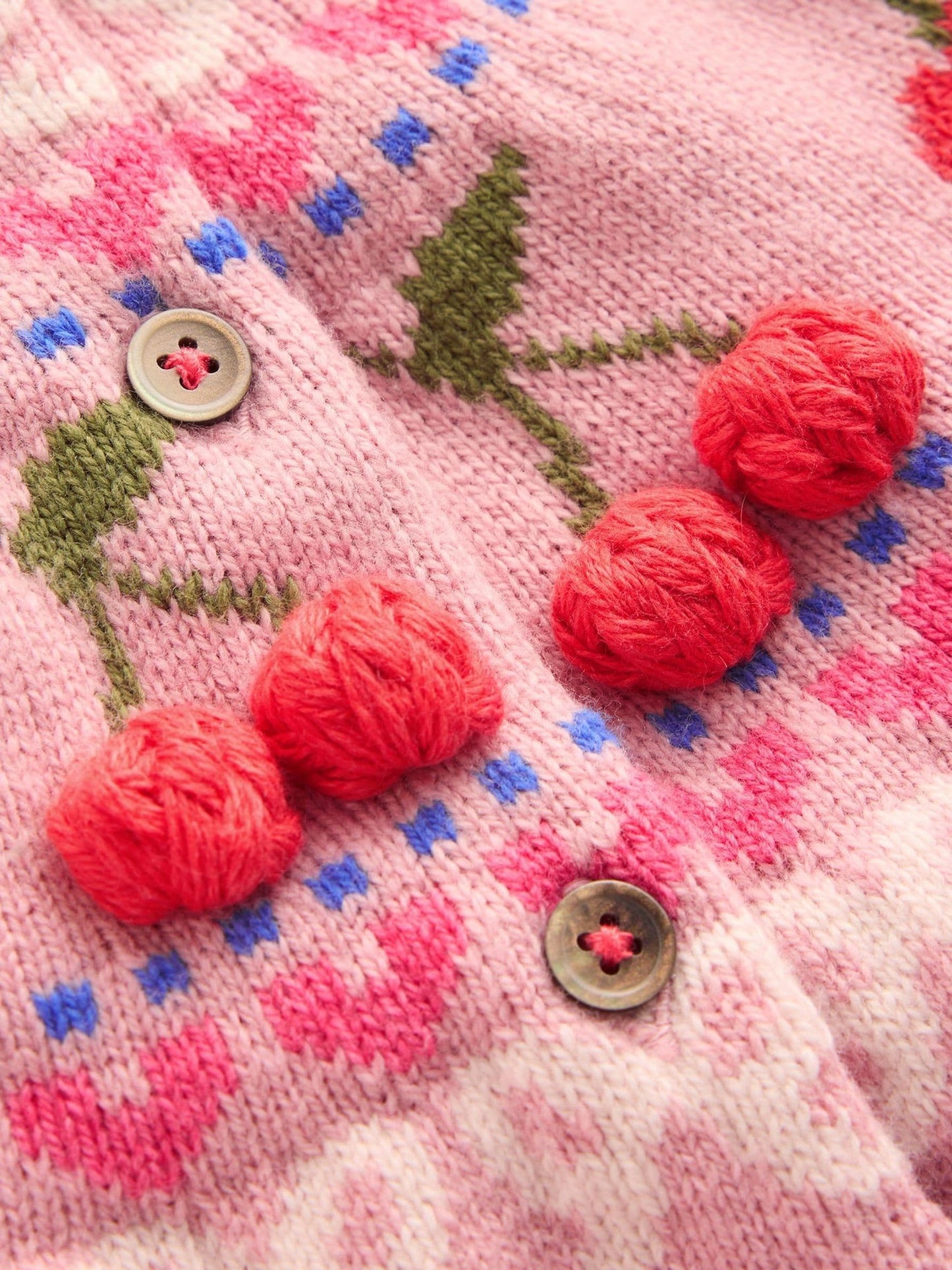 Dsiney Kidz - Boden Pink Edie Fair Isle Cardigan image 3
