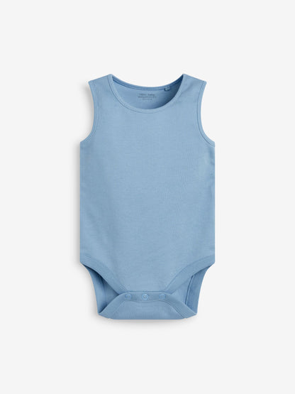 Blue 7 Pack Baby Vest Bodysuits image 6