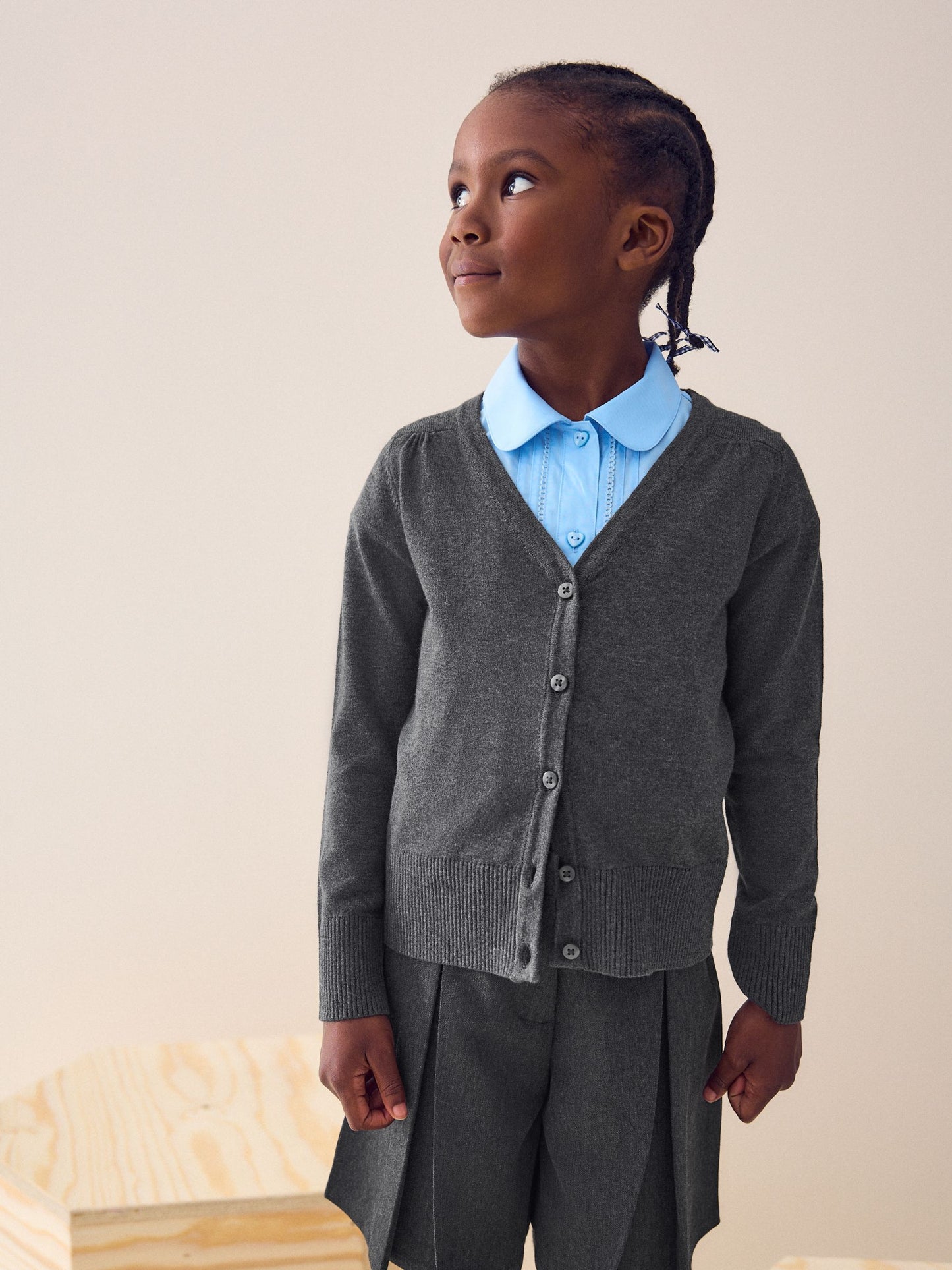 Dsiney Kidz - Grey Cotton Rich School V-Neck Cardigan (3-16yrs) image 1