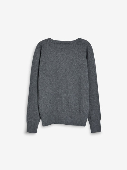 Dsiney Kidz - Grey Cotton Rich School V-Neck Cardigan (3-16yrs) image 6