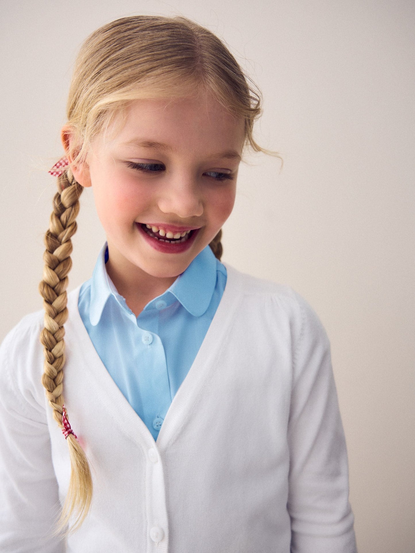 Dsiney Kidz - White Cotton Rich School V-Neck Cardigan (3-16yrs) image 5