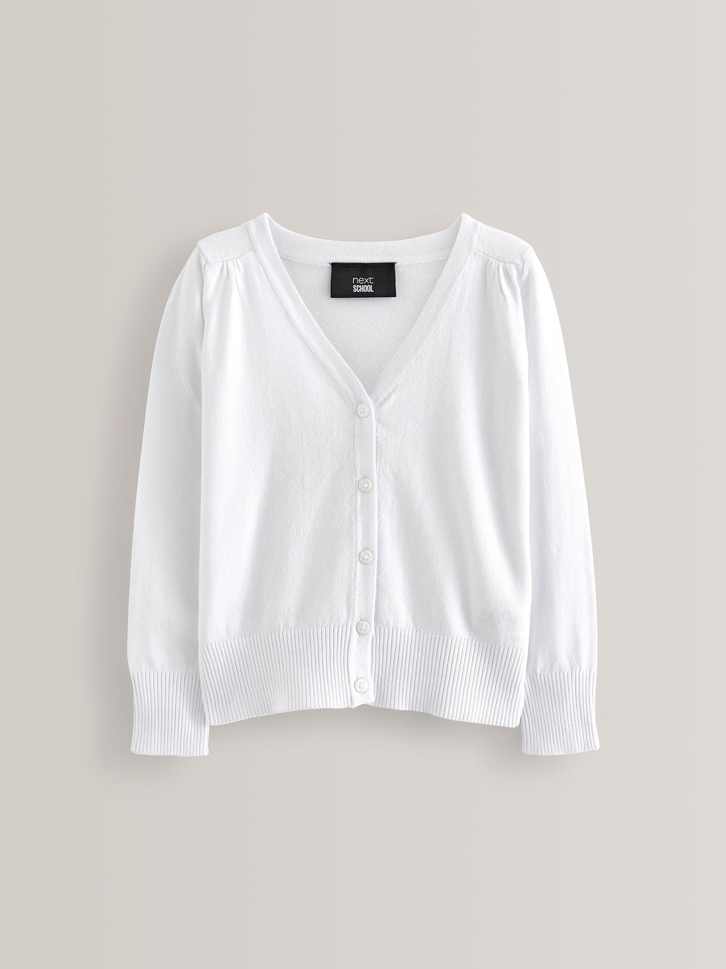 Dsiney Kidz - White Cotton Rich School V-Neck Cardigan (3-16yrs) image 6