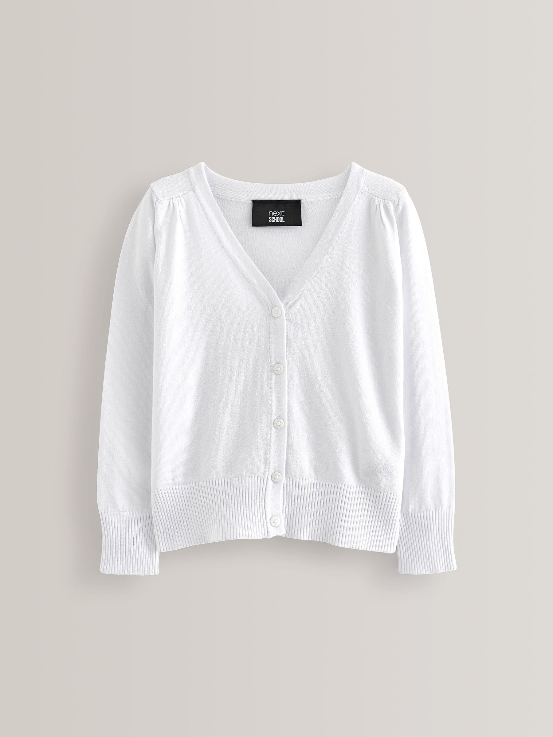 Dsiney Kidz - White Cotton Rich School V-Neck Cardigan (3-16yrs) image 6