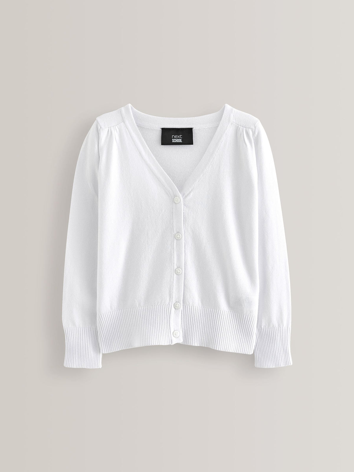 Dsiney Kidz - White Cotton Rich School V-Neck Cardigan (3-16yrs) image 6