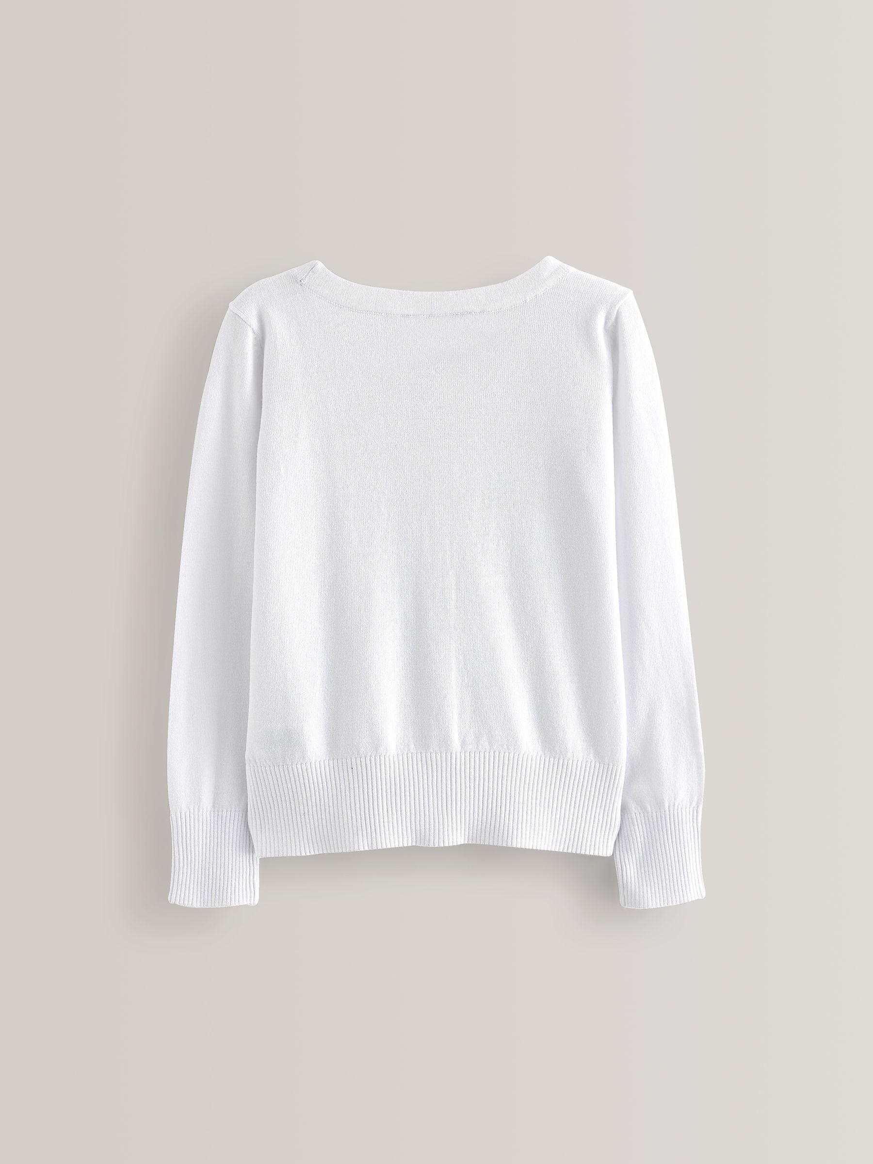 Dsiney Kidz - White Cotton Rich School V-Neck Cardigan (3-16yrs) image 7