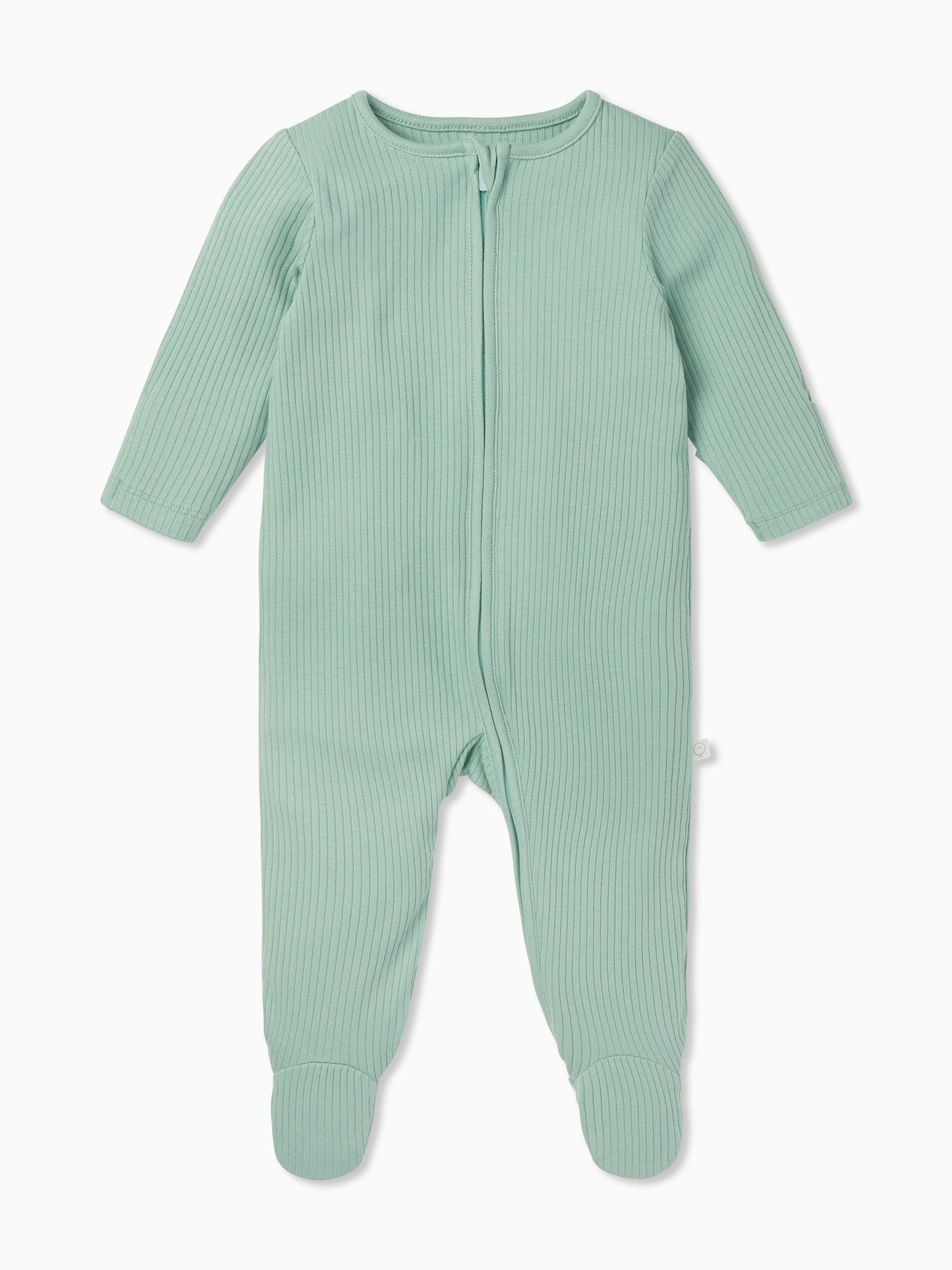 MORI Mint Green Stretch Supersoft 2 Way Zip Sleepsuit image 2