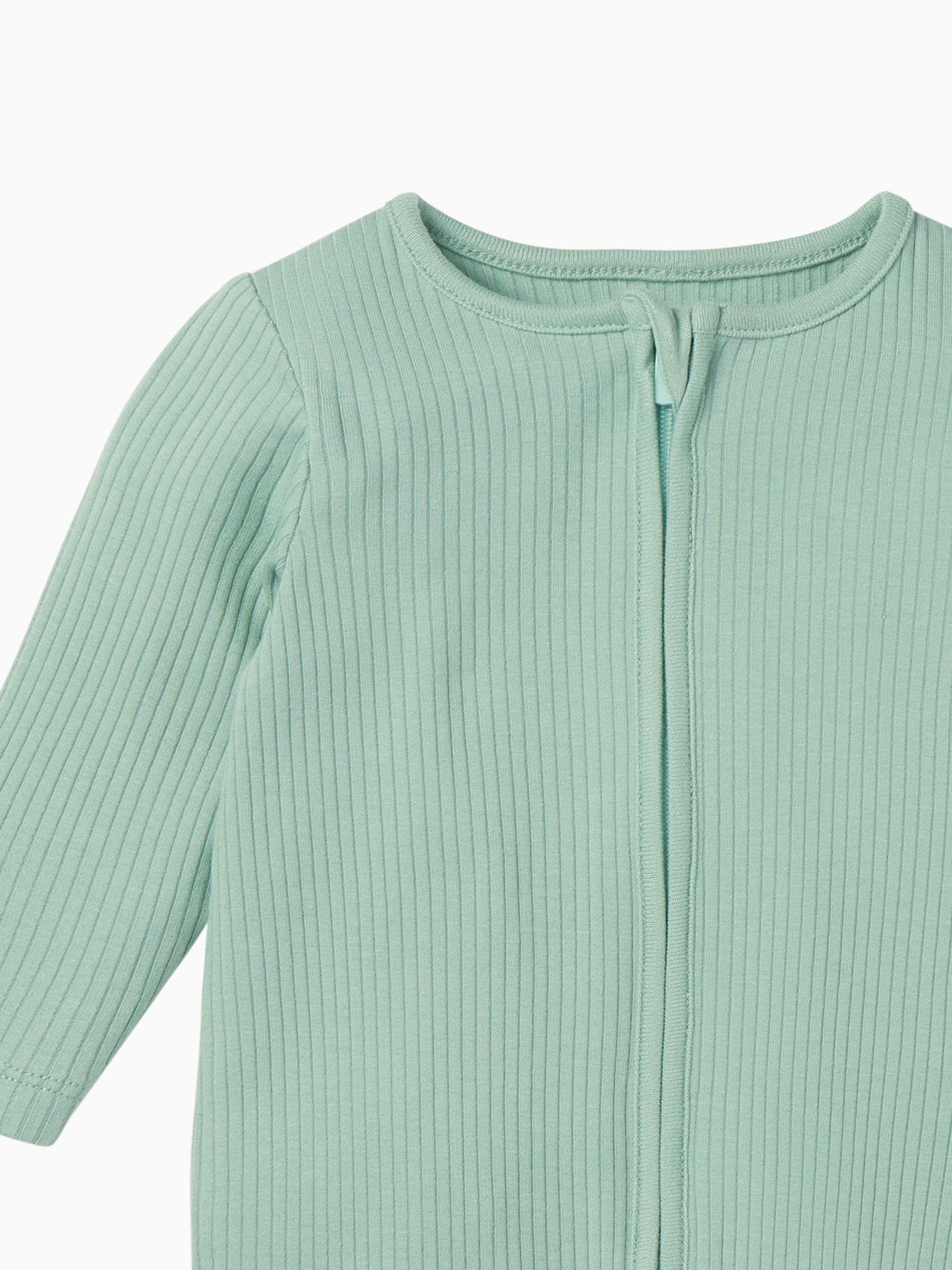 MORI Mint Green Stretch Supersoft 2 Way Zip Sleepsuit image 3