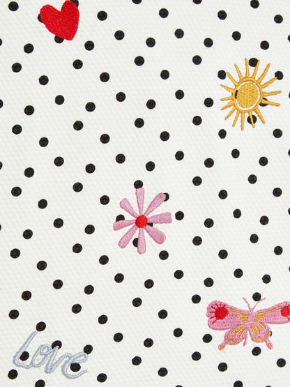 Angels By Accessorize White Girls Embroidered Polka Dot Swimsuit image 2