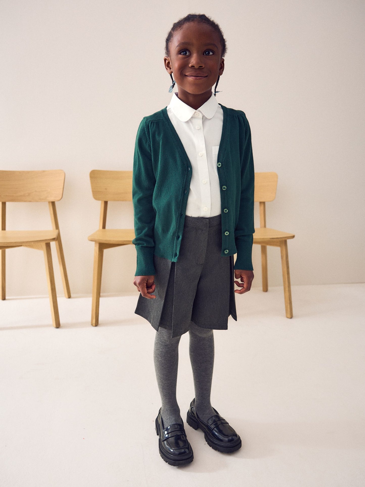 Dsiney Kidz - Green Cotton Rich School V-Neck Cardigan (3-16yrs) image 2