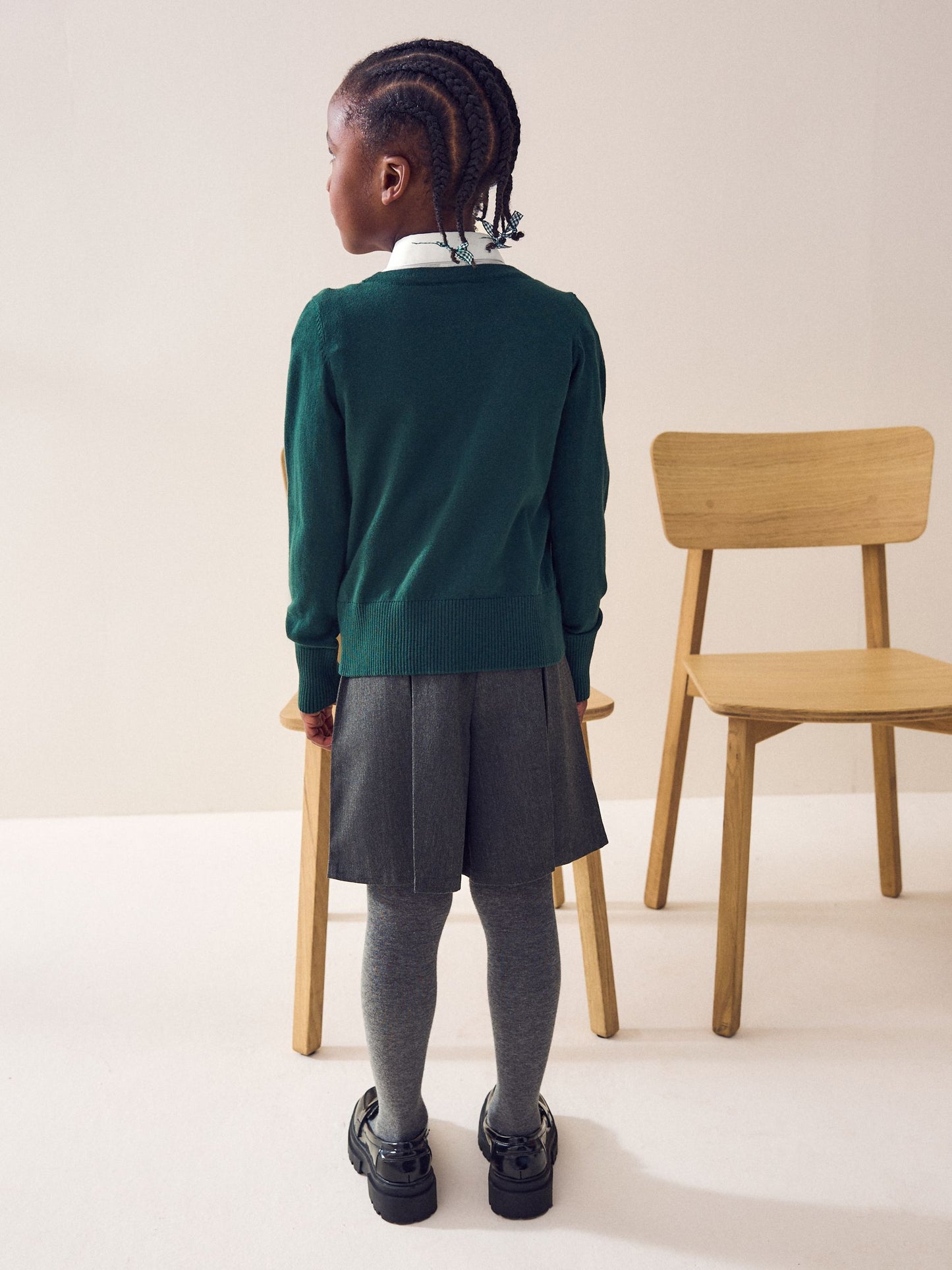 Dsiney Kidz - Green Cotton Rich School V-Neck Cardigan (3-16yrs) image 3