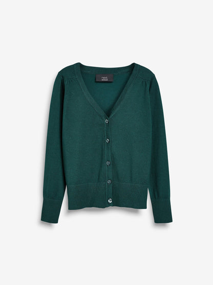Dsiney Kidz - Green Cotton Rich School V-Neck Cardigan (3-16yrs) image 5