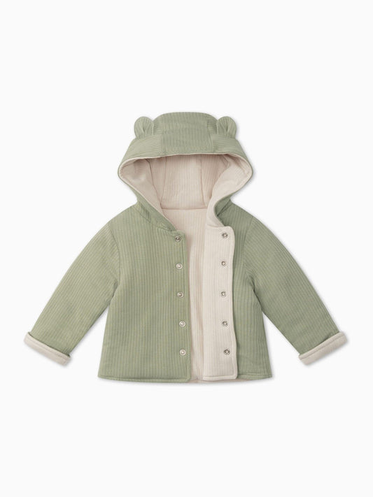 MORI Green Cosy Ribbed Reversible Coat - image 1