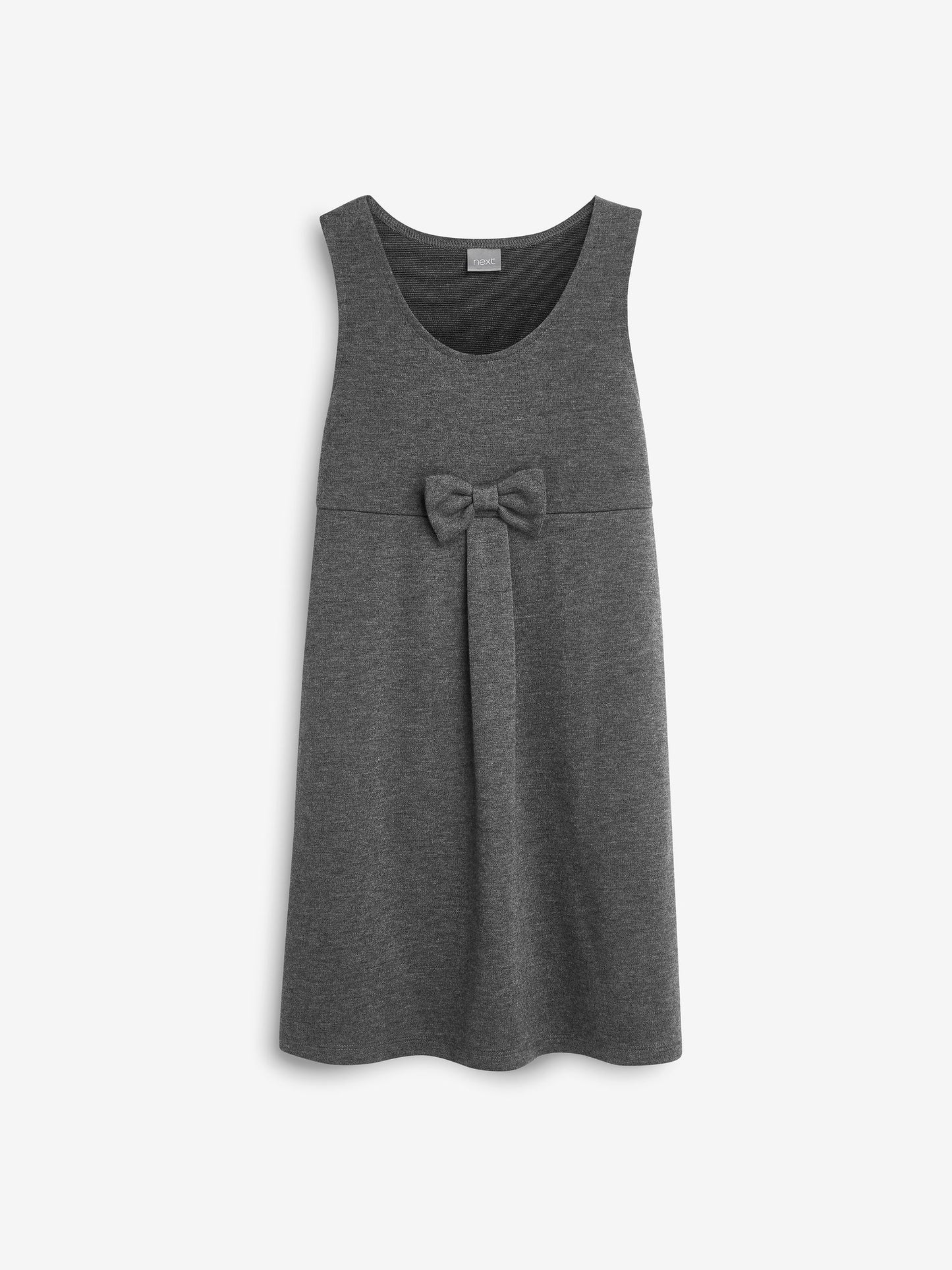 Grey Jersey Stretch Bow School Pinafore (3-14yrs) image 5