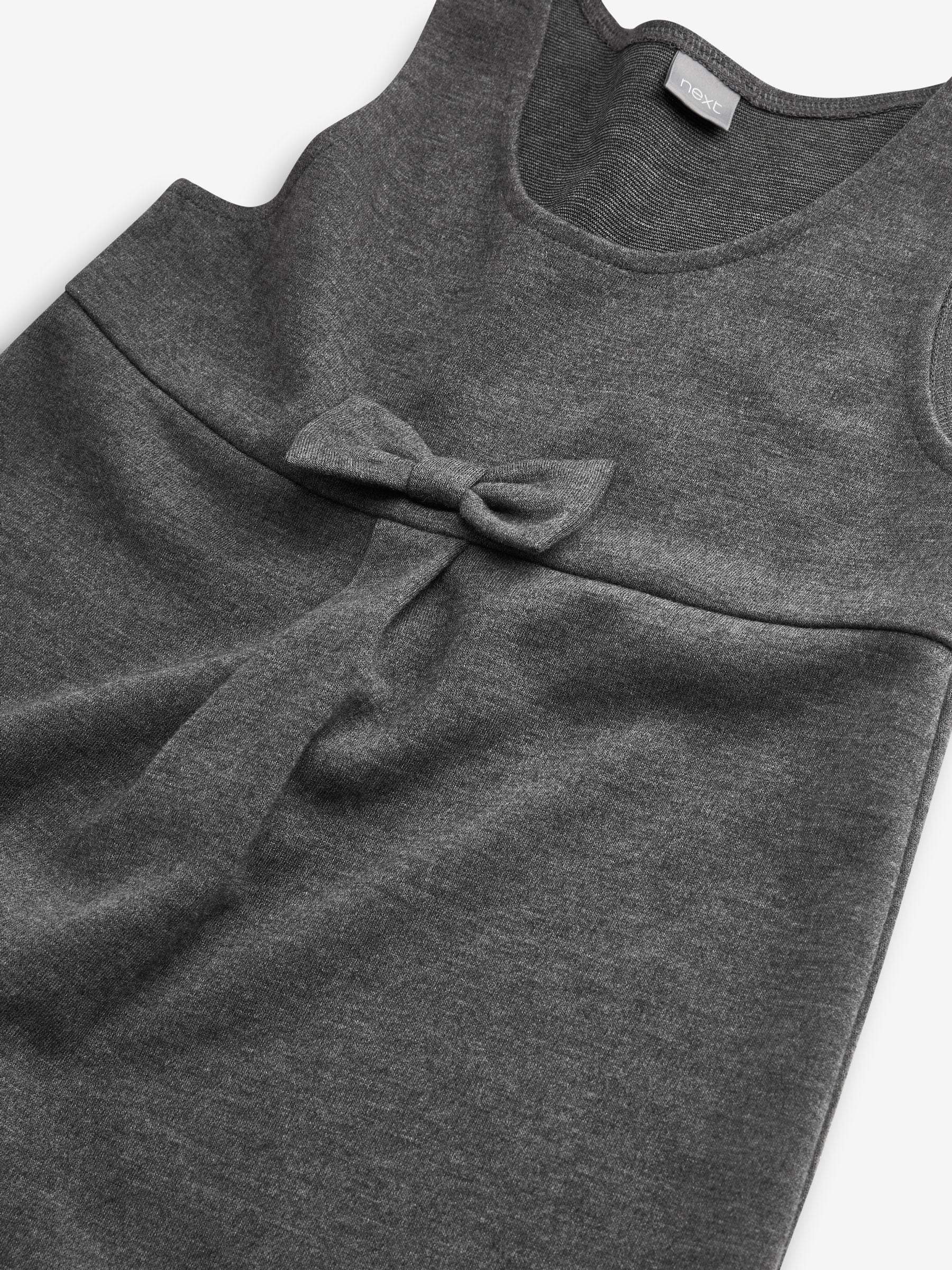 Grey Jersey Stretch Bow School Pinafore (3-14yrs) image 7
