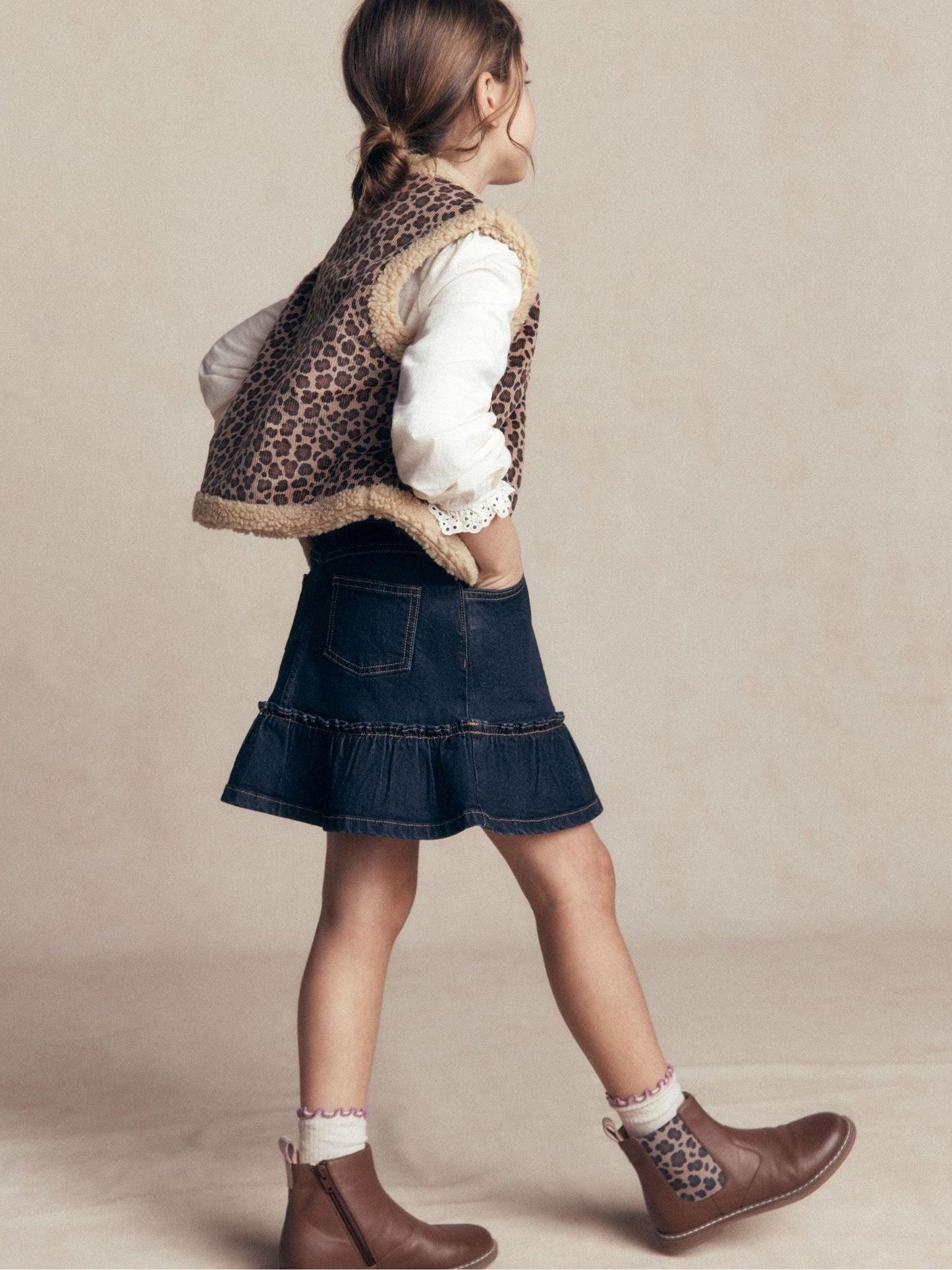 Dsiney Kidz - Boden Blue Frill Hem Denim Skirt image 2