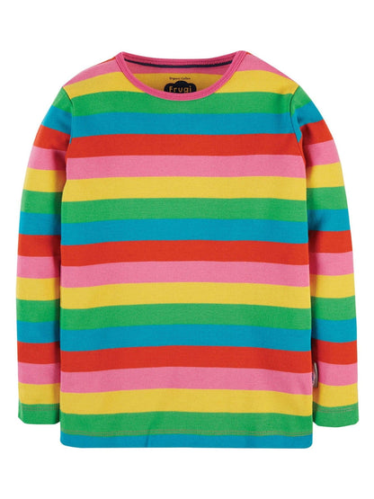 Dsiney Kidz - Pink Cotton Rainbow Stripe Long Sleeve Top image 3