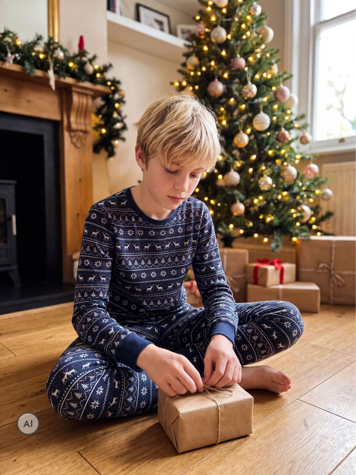 JACK & JONES Junior Blue Christmas Pyjama Set - image 1