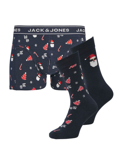 JACK & JONES Junior Blue Trunk and Sock Santa Print Gift Box - image 1