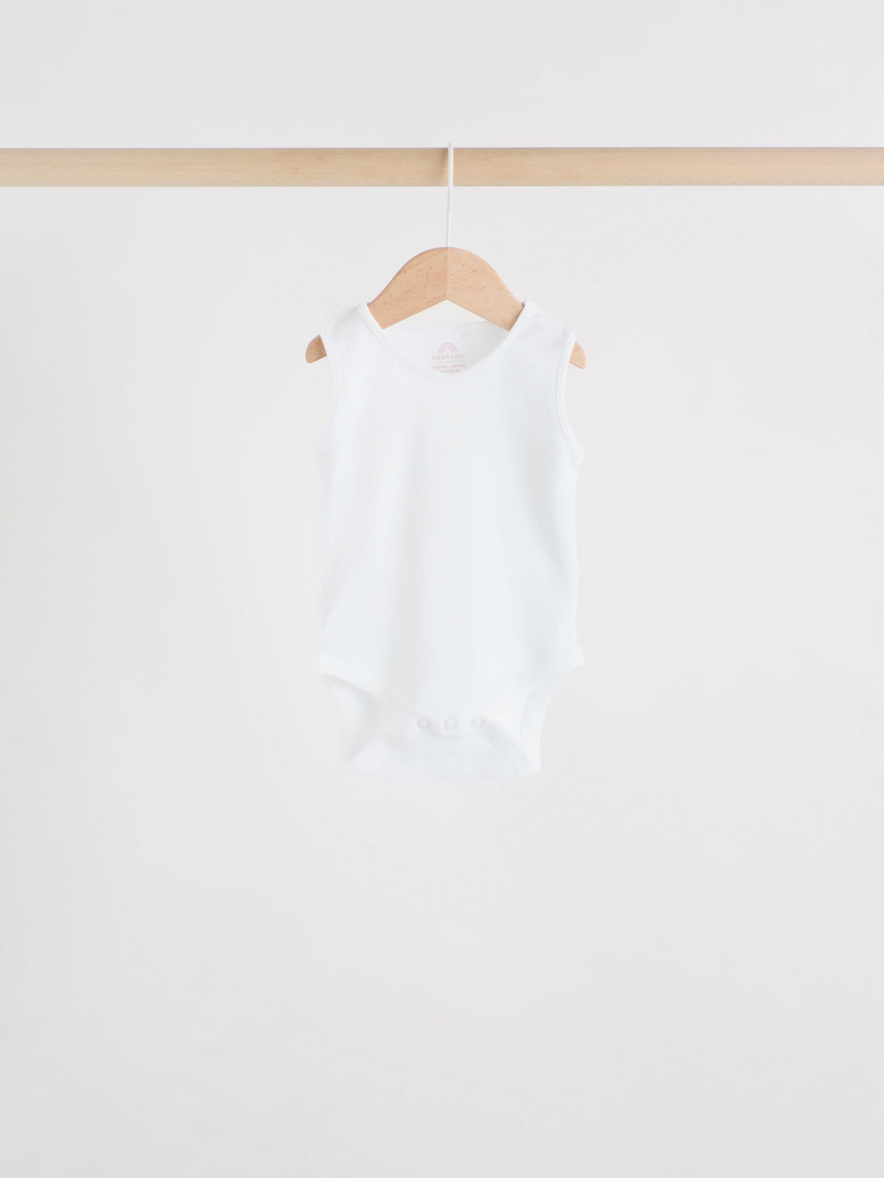 Pink/White 7 Pack Essential Vest Baby Bodysuits image 3