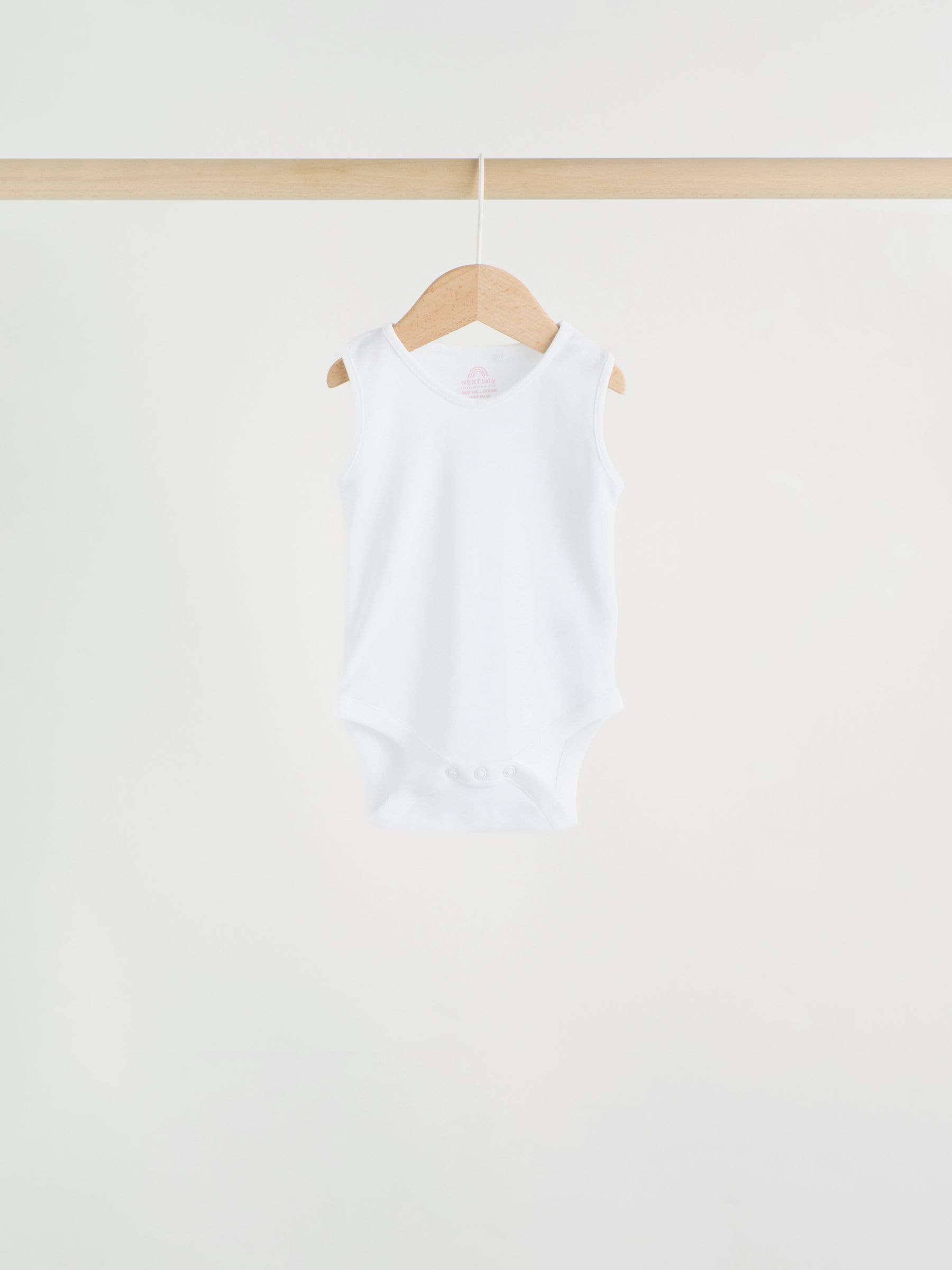 Pink/White 7 Pack Essential Vest Baby Bodysuits image 7