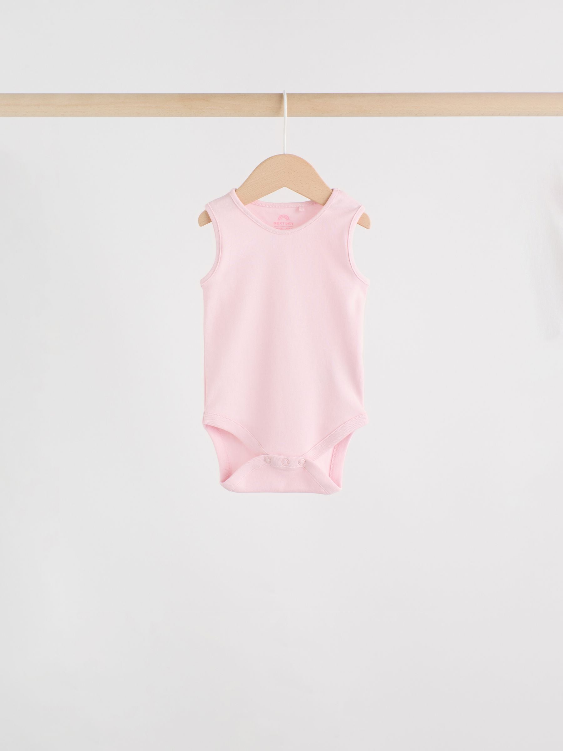 Pink/White 7 Pack Essential Vest Baby Bodysuits image 8