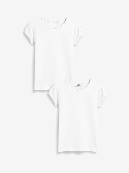 Dsiney Kidz - White 2 Pack Puff Sleeve T-Shirts (3-16yrs) image 1