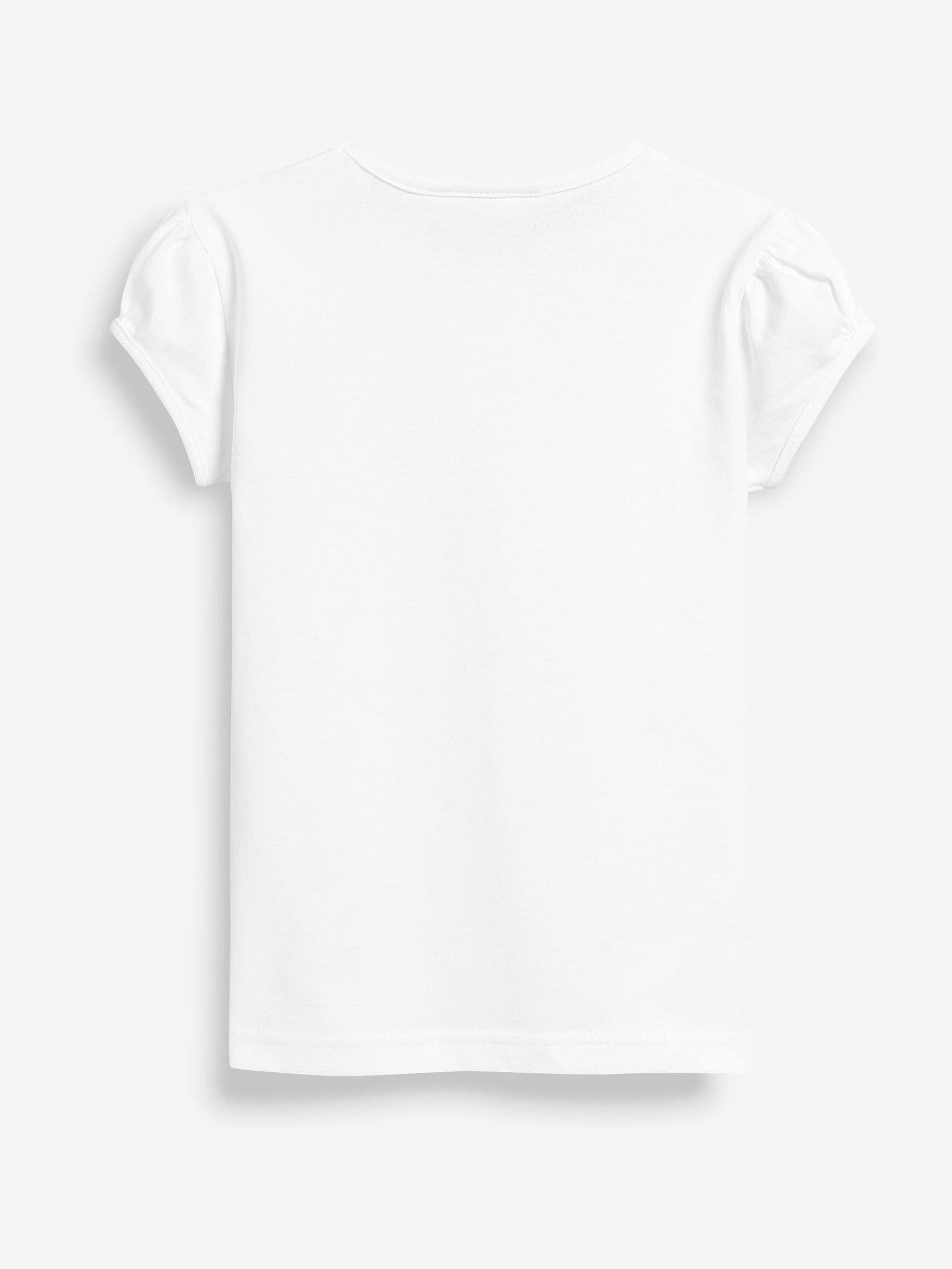 Dsiney Kidz - White 2 Pack Puff Sleeve T-Shirts (3-16yrs) image 6