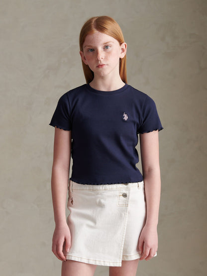 Dsiney Kidz - U.S. Polo Assn Blue Lettuce Hem T-Shirt image 1