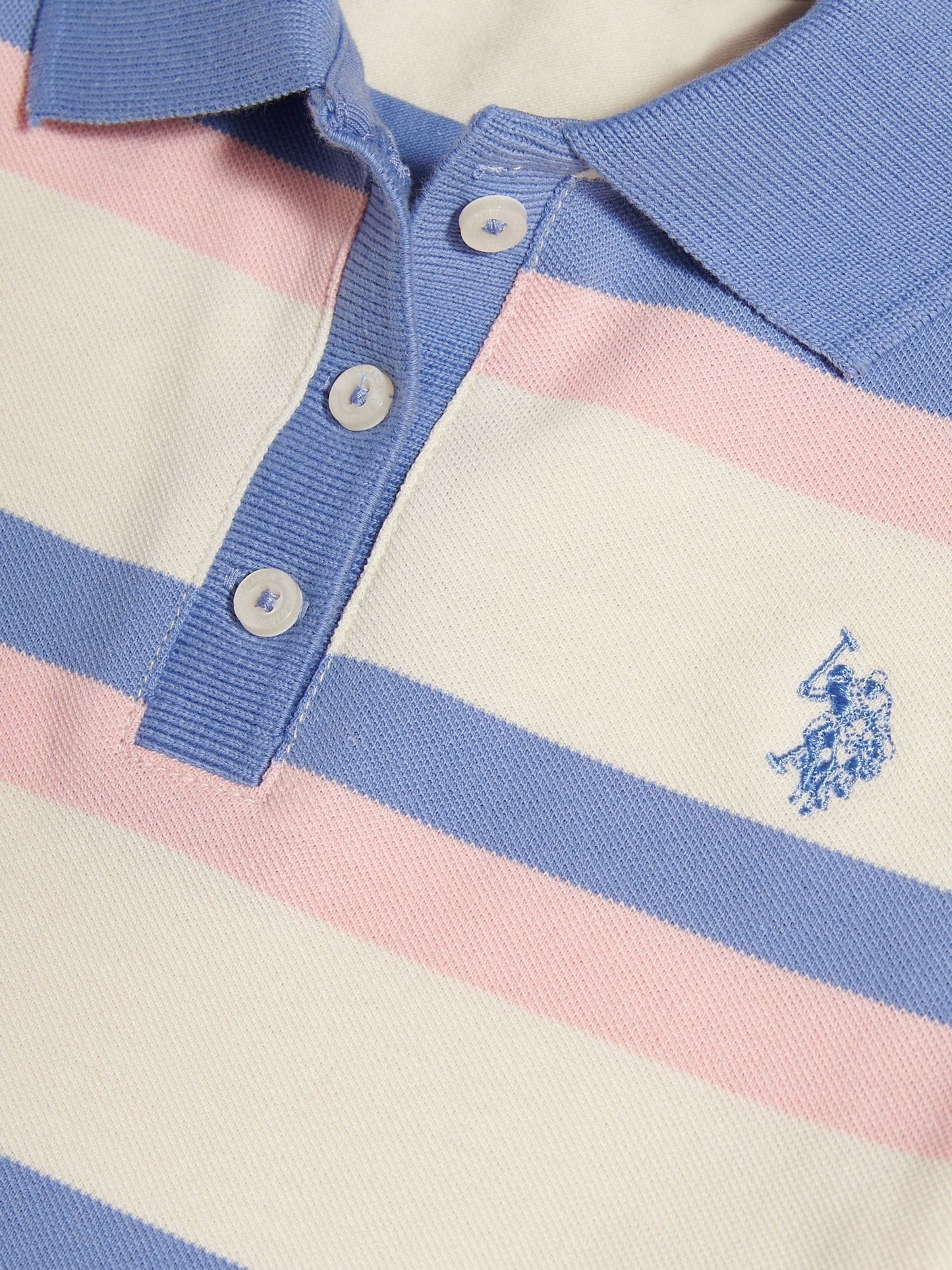 U.S. Polo Assn Blue Tri Colour Striped Polo Dress image 5