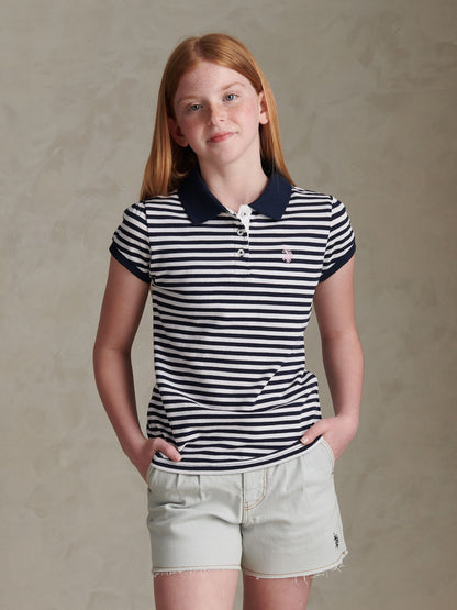 Dsiney Kidz - U.S. Polo Assn Blue Striped Polo Shirt image 1