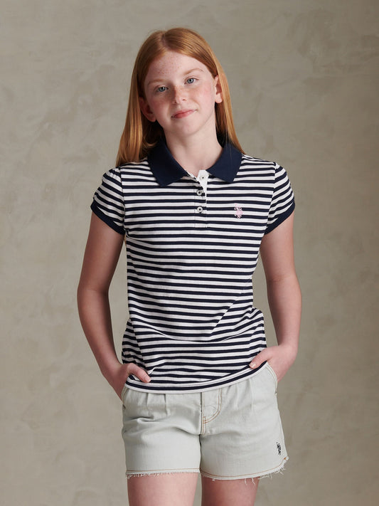 Dsiney Kidz - U.S. Polo Assn Blue Striped Polo Shirt image 1