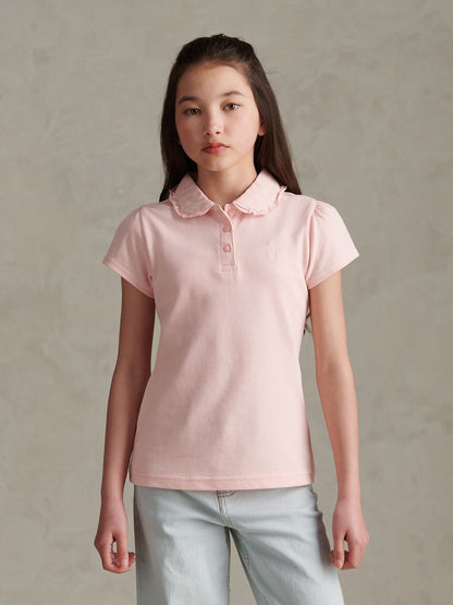 Dsiney Kidz - U.S. Polo Assn Pink Frill Collar Polo Shirt image 1