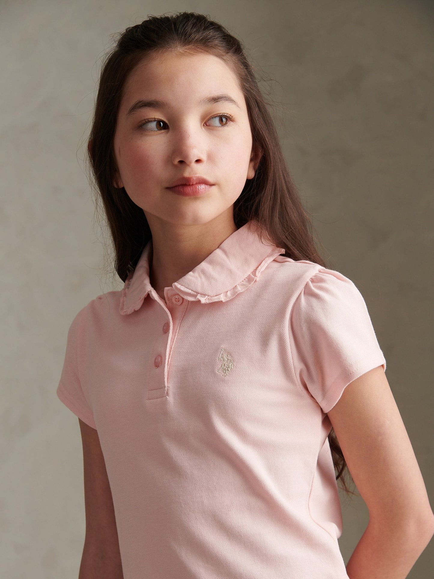 Dsiney Kidz - U.S. Polo Assn Pink Frill Collar Polo Shirt image 2