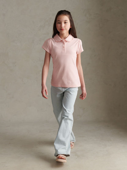 Dsiney Kidz - U.S. Polo Assn Pink Frill Collar Polo Shirt image 3