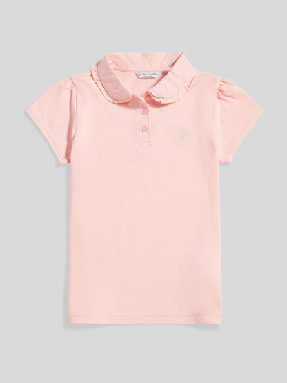Dsiney Kidz - U.S. Polo Assn Pink Frill Collar Polo Shirt image 5