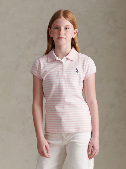 Dsiney Kidz - U.S. Polo Assn Pink Striped Polo Shirt image 1