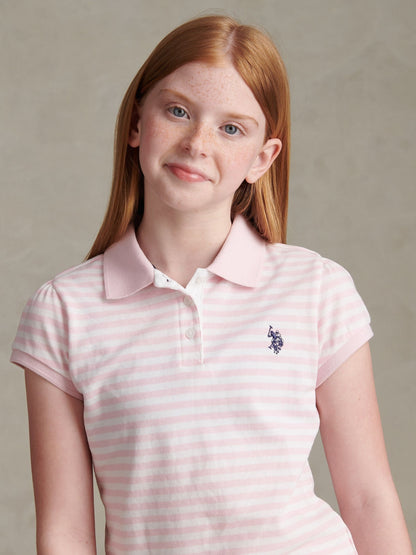 Dsiney Kidz - U.S. Polo Assn Pink Striped Polo Shirt image 2