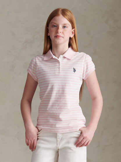 Dsiney Kidz - U.S. Polo Assn Pink Striped Polo Shirt image 5
