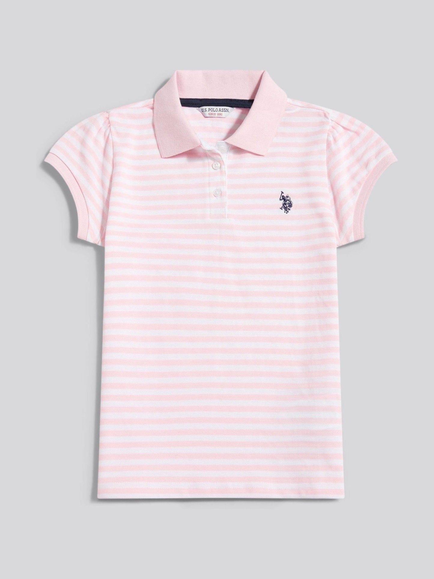 Dsiney Kidz - U.S. Polo Assn Pink Striped Polo Shirt image 7