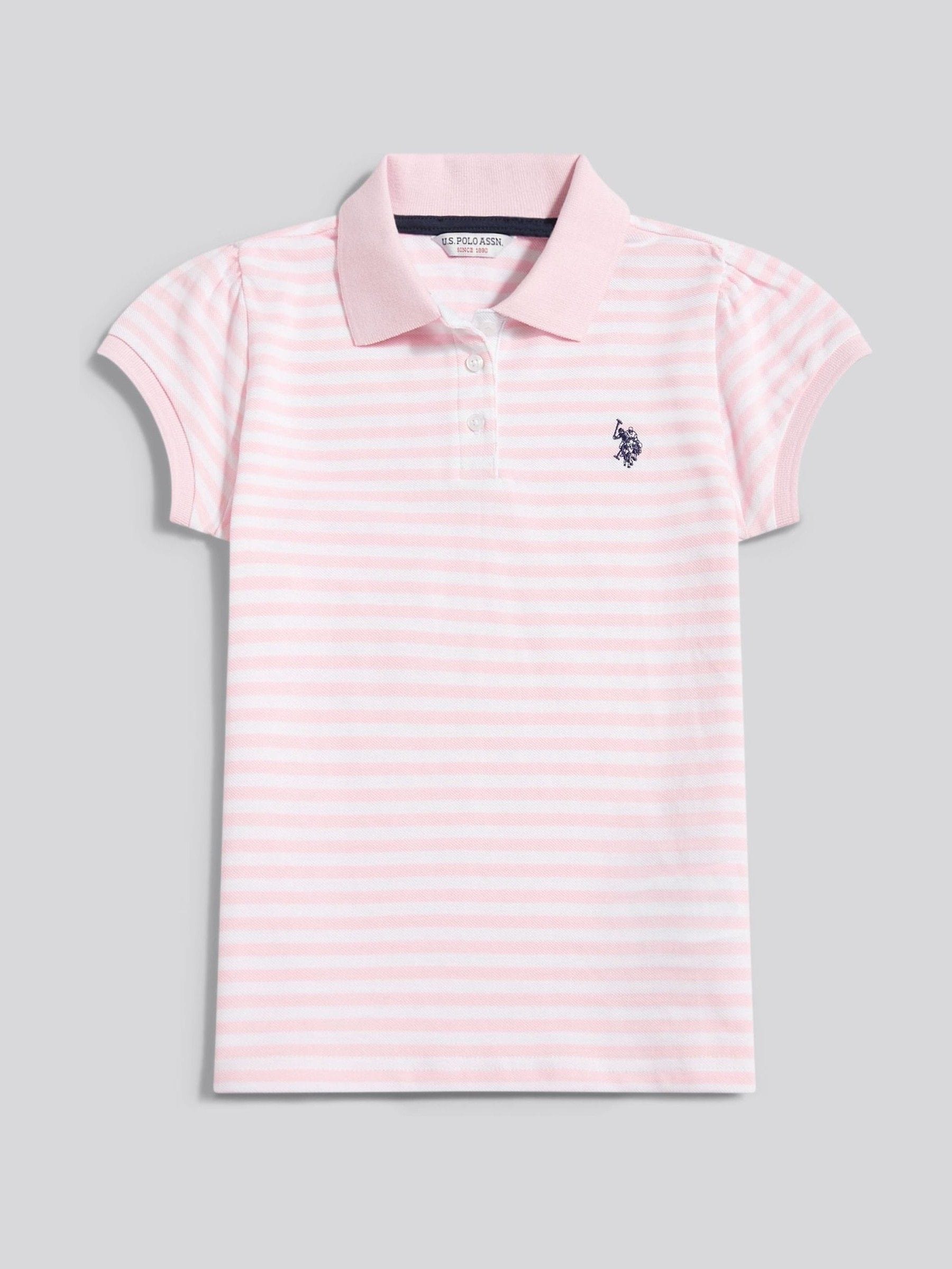 Dsiney Kidz - U.S. Polo Assn Pink Striped Polo Shirt image 7