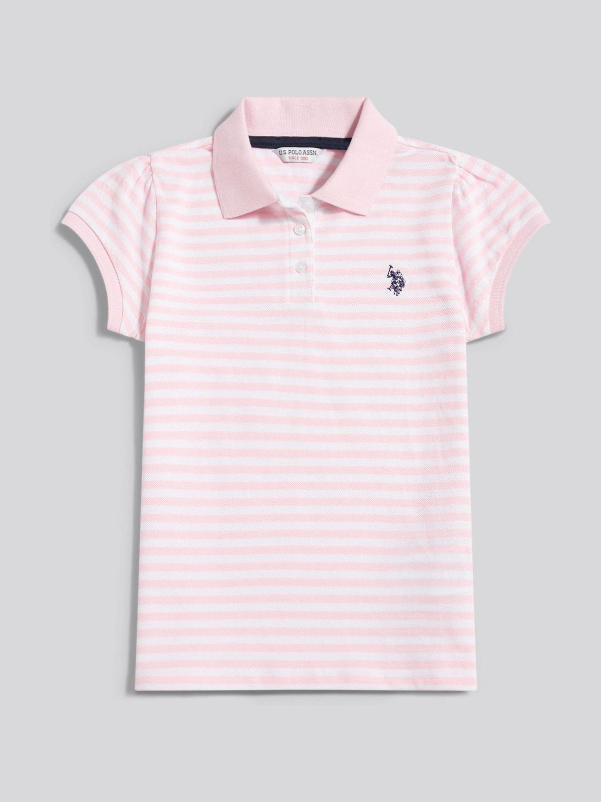 Dsiney Kidz - U.S. Polo Assn Pink Striped Polo Shirt image 7
